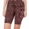 Women * | Deals 42Pops Rust Brown Mineral Wash Wide-Waistband Pocket Bike Shorts Women