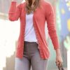 Women * | Best Pirce 42Pops Desert Rose Ribbed-Accent Snap Cardigan Women