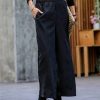 Women * | Best Sale 42Pops Black Corduroy Pocket Wide-Leg Pants Women