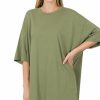 Other * | Best Deal 42Pops Ash Olive Drop Shoulder Crewneck Short-Sleeve Oversize Tee Women