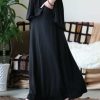 Women * | Buy 42Pops Black Drawstring Pocket Maxi Skirt Women