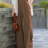 Women * | Cheapest 42Pops Mocha Pocket Wide-Leg Pants Women