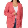 Women * | Flash Sale 42Pops Desert Rose Waffle Button-Front Cardigan Women