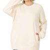 Women * | Best Reviews Of 42Pops Cream Crewneck Long-Sleeve Pocket Sweatshirt Plus