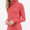 Women * | New 42Pops Rose Mock Neck Long-Sleeve Top Women