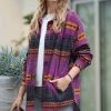 Women * | Brand New 42Pops Plum Geometric Pocket Shacket Women