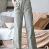 Women * | Coupon 42Pops Khaki Stone-Wash Pocket Wide-Leg Paper Bag Pants Women