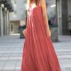 Women * | Budget 42Pops Ash Rose Scoop-Neck Sleeveless Tiered Maxi Dress Women