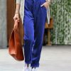 Women * | Best Sale 42Pops Bright Blue Corduroy Pocket High-Waist Pants Women