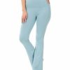 Women * | Promo 42Pops Blue Gray Fold-Over High-Waist Yoga Pants Women