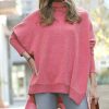 Women * | Best Pirce 42Pops Rose Oversize Cowl Neck Hi-Low Poncho Sweater Women