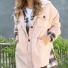 Women * | Best Pirce 42Pops Dusty Blush Elbow-Patch Pocket Oversize Shacket Women