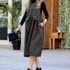 Women * | Outlet 42Pops Ash Gray Corduroy Sleeveless Midi Dress Women