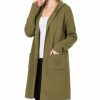 Women * | Cheapest 42Pops Olive Hooded Open Cardigan Women