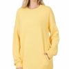 Women * | Best Deal 42Pops Dusty Banana Crewneck Long-Sleeve Pocket Sweatshirt Women