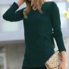 Women * | Best Reviews Of 42Pops Hunter Green V-Neck Long-Sleeve Tee Women