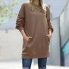 Women * | Best Sale 42Pops Mocha Crewneck Pocket Oversize Sweatshirt Women