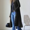 Women * | Best Reviews Of 42Pops Black Ribbed Split-Hem Duster Women