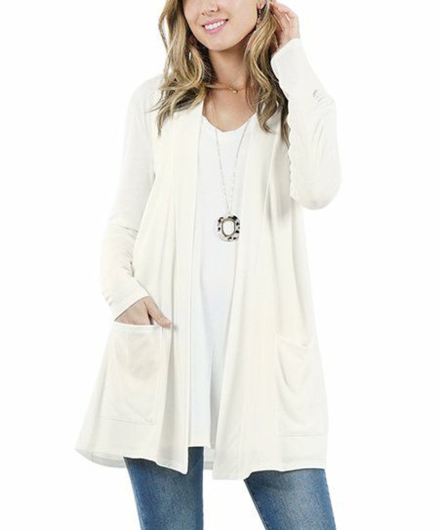 Women * | Best Deal 42Pops Bone Slouchy Pocket Open Cardigan Women