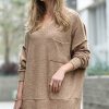 Women * | Coupon 42Pops Mocha Melange Oversize Hi-Low Sweater Women