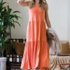 Women * | Discount 42Pops Ash Copper Sleeveless Tiered Midi Dress Women