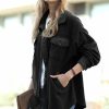 Women * | Wholesale 42Pops Black Pocket Shacket Women