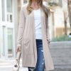 Women * | Deals 42Pops Ash Mocha Slouchy Pocket Open Cardigan Women