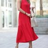 Women * | Budget 42Pops Ruby Tiered Crewneck Sleeveless Midi Dress Women