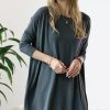 Women * | Discount 42Pops Ash Gray Long-Sleeve Dolman Tunic Women