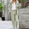 Women * | Deals 42Pops Light Sage Zip-Up Hoodie & Joggers Women