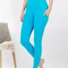 Women * | Coupon 42Pops Ice Blue Wide-Waistband Pocket Leggings Women