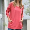 Women * | Deals 42Pops Desert Rose V-Neck Long-Sleeve Pocket Sweatshirt Women