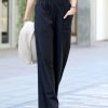 Women * | Best Pirce 42Pops Black Pocket Wide-Leg Pants Women