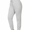 Women * | Discount 42Pops Light Gray Drawstring-Waist Pocket Sweatpants Plus