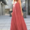 Women * | Budget 42Pops Ash Rose Sleeveless Tiered Maxi Dress Women