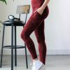 Women * | Budget 42Pops Cabernet Mineral Wash Wide-Waistband Full-Length Leggings Women