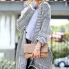 Women * | Cheapest 42Pops Gray & White Plaid Longline Open Cardigan Women