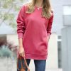 Women * | Promo 42Pops Rose Crewneck Long-Sleeve Pocket Sweatshirt Women