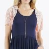 Women * | Wholesale 42Pops Pink Lace Bolero Women