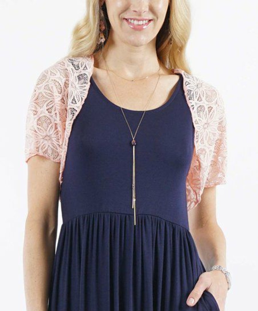 Women * | Wholesale 42Pops Pink Lace Bolero Women