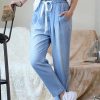 Women * | Best Pirce 42Pops Sky Chambray Drawstring-Waist Pocket Paper Bag Pants Women