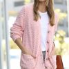 Women * | Budget 42Pops Dusty Pink Popcorn Button-Up Pocket Cardigan Women