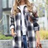 Women * | Cheap 42Pops Navy & Rust Plaid Oversize Pocket Shacket Women