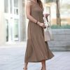 Women * | Outlet 42Pops Mocha Sleeveless Tiered Midi Dress Women