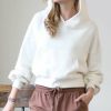 Women * | Deals 42Pops Cream Drop-Shoulder Puff-Sleeve Pocket Hoodie Women