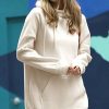 Women * | Outlet 42Pops Sand Beige Side-Tie Pocket Hoodie Women