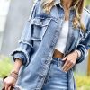 Women * | Cheapest 42Pops Light Denim Fringe-Hem Jacket Women