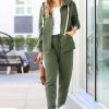 Women * | Best Pirce 42Pops Army Green Zip-Up Hoodie & Joggers Women