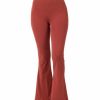 Women * | Top 10 42Pops Fired Brick Raw Edge Flare Yoga Pants Women