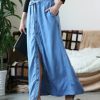 Women * | New 42Pops Medium Chambray Paper Bag Button-Up Maxi Skirt Women